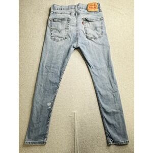 Levis 510 Jeans Mens 32x32 Blue Denim Slim Fit Stretch Tapered Leg Distressed